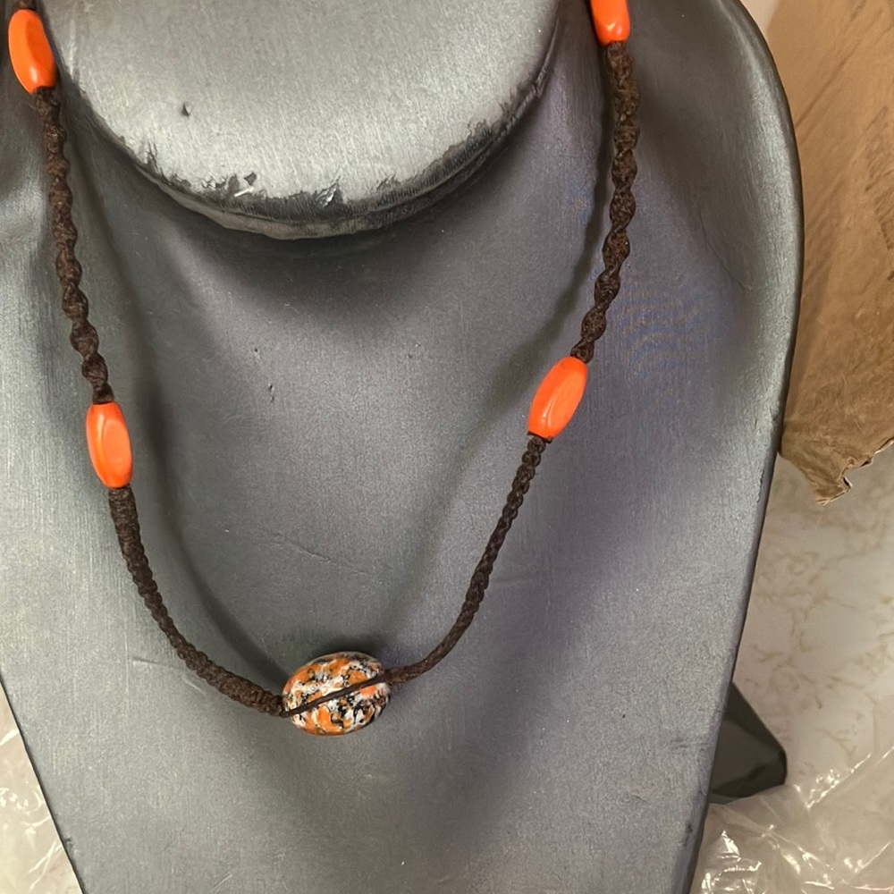 Orange Beaded Necklace